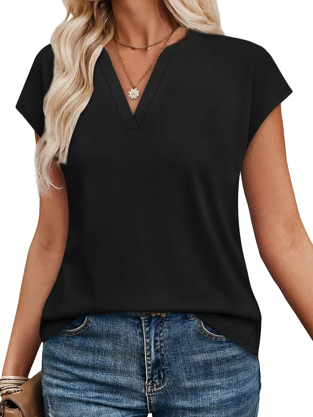 Notched Short Sleeve T-Shirt, image 17