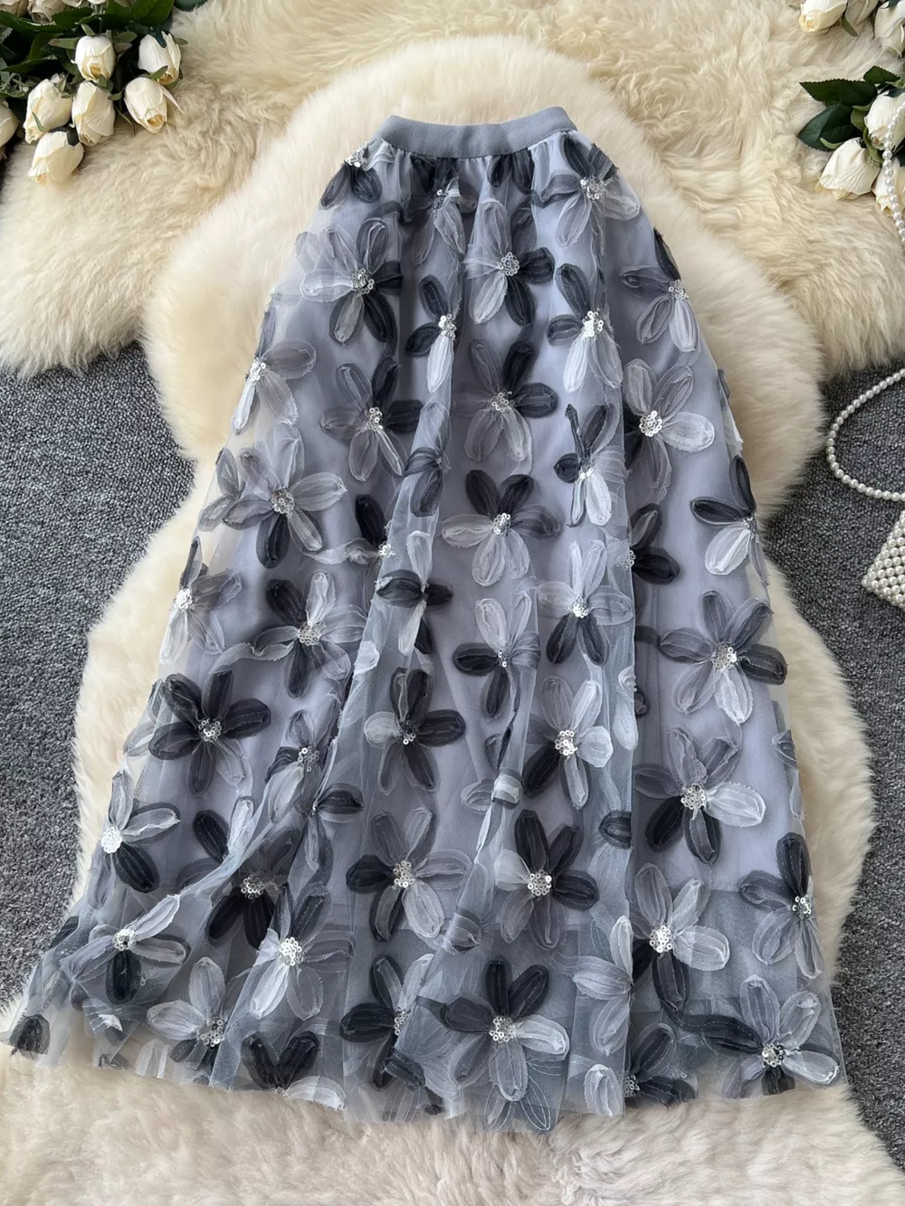 Floral Mesh Skirt, image 18