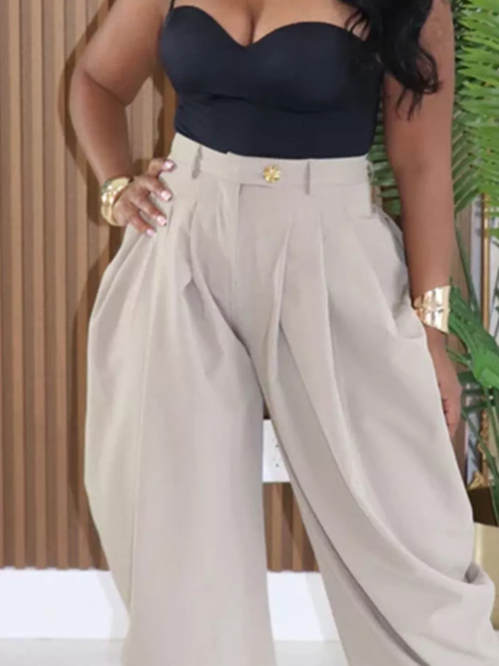 High-Waisted Wide Leg Pleated Pants, image 14