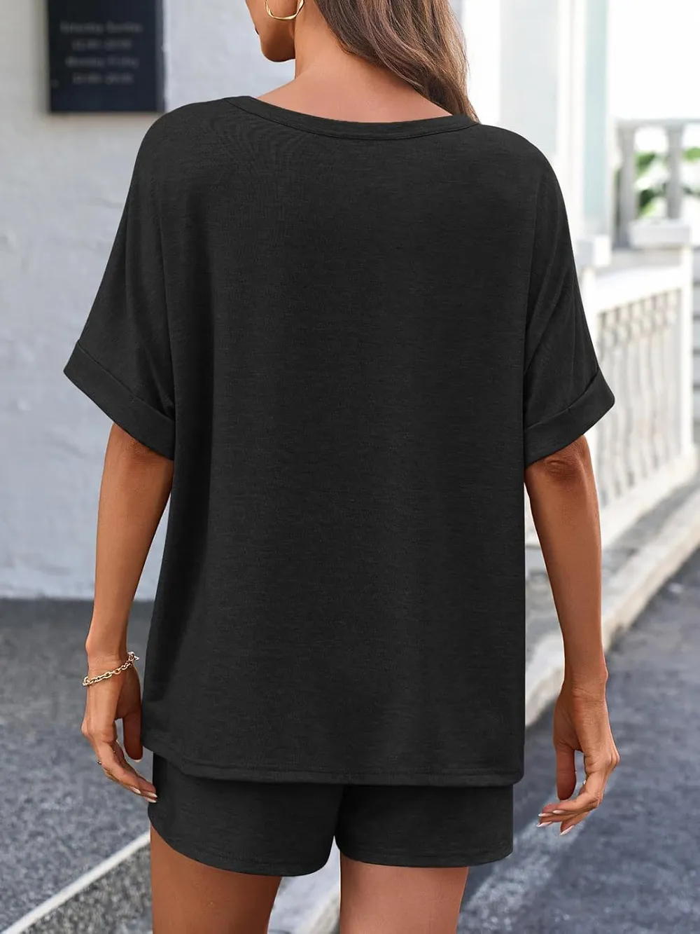 Round Neck T-Shirt and Drawstring Shorts Set, image 10
