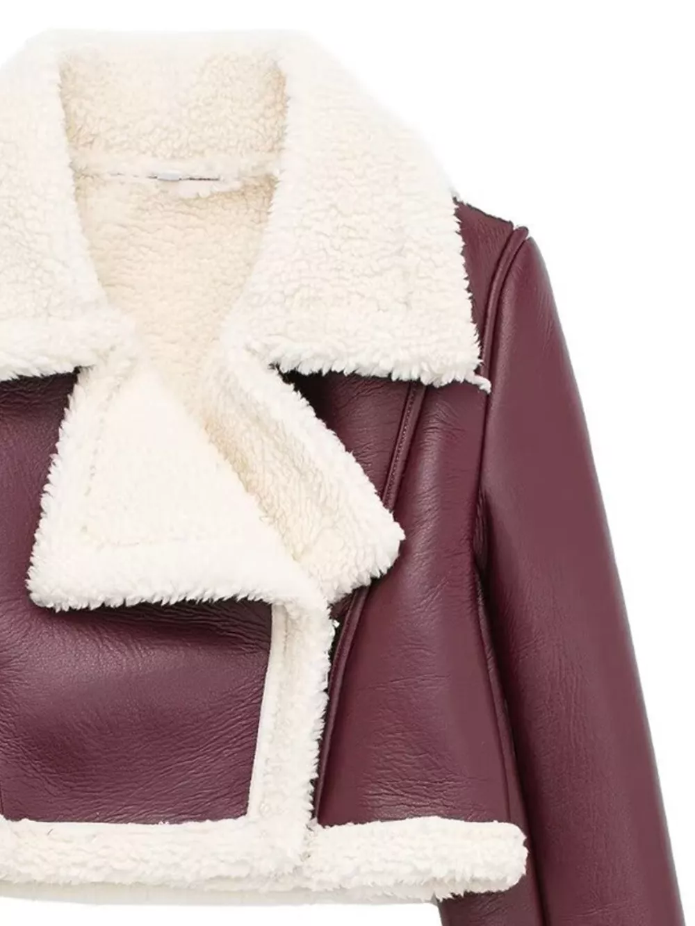 Collared Neck Long Sleeve Plush Cropped Jacket, image 25