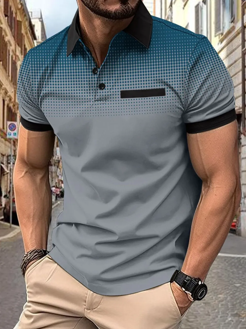 Men's Full Size Collared Neck Short Sleeve Polo Plus Size, image 3