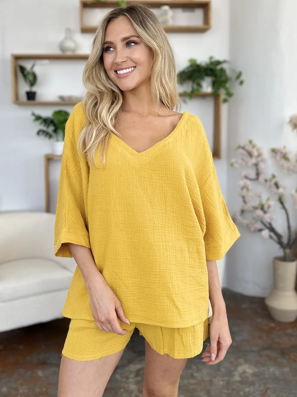 Texture Half Sleeve T-Shirt and Drawstring Shorts Set, image 10