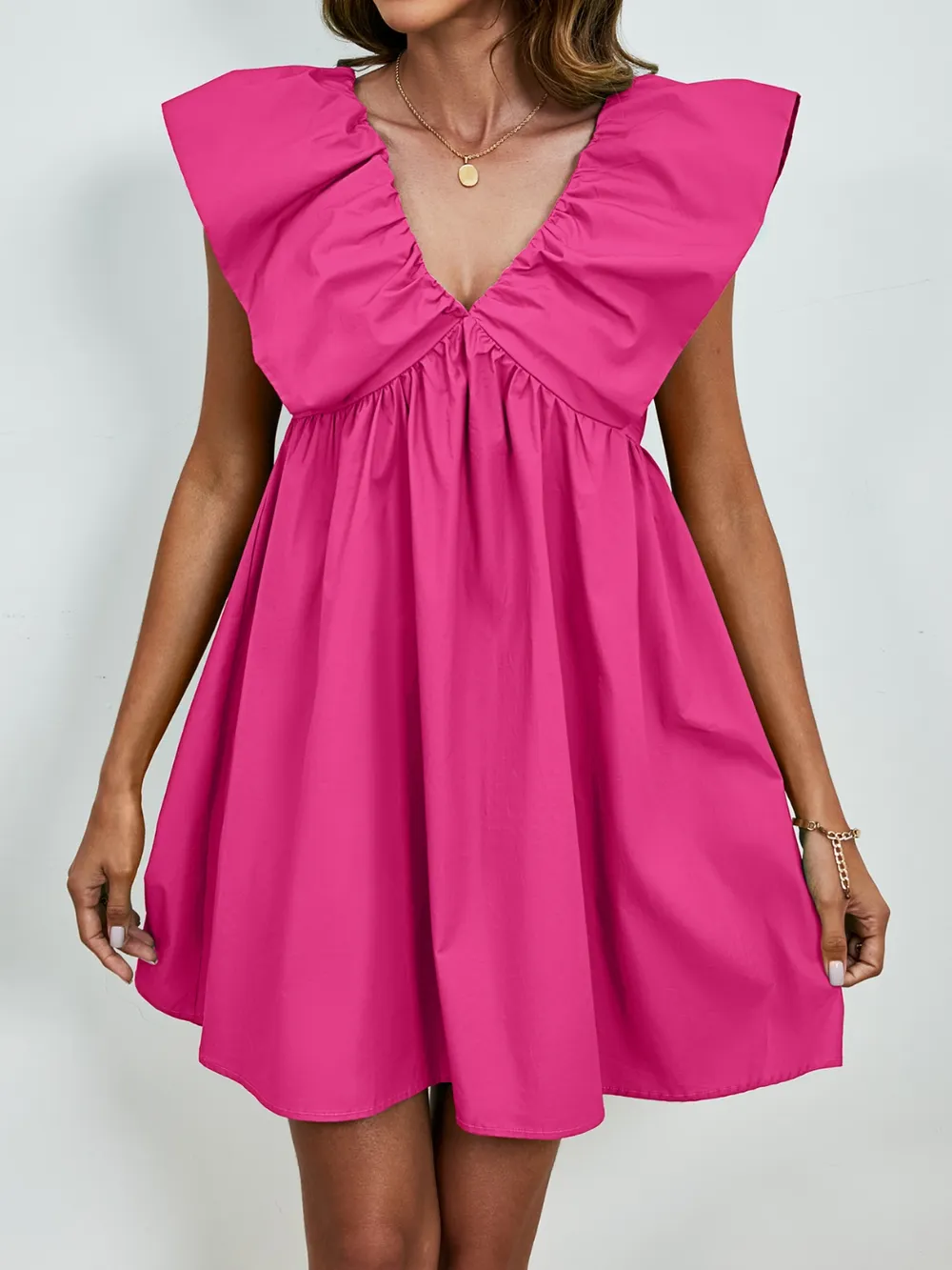 V-Neck Cap Sleeve Mini Dress, image 10