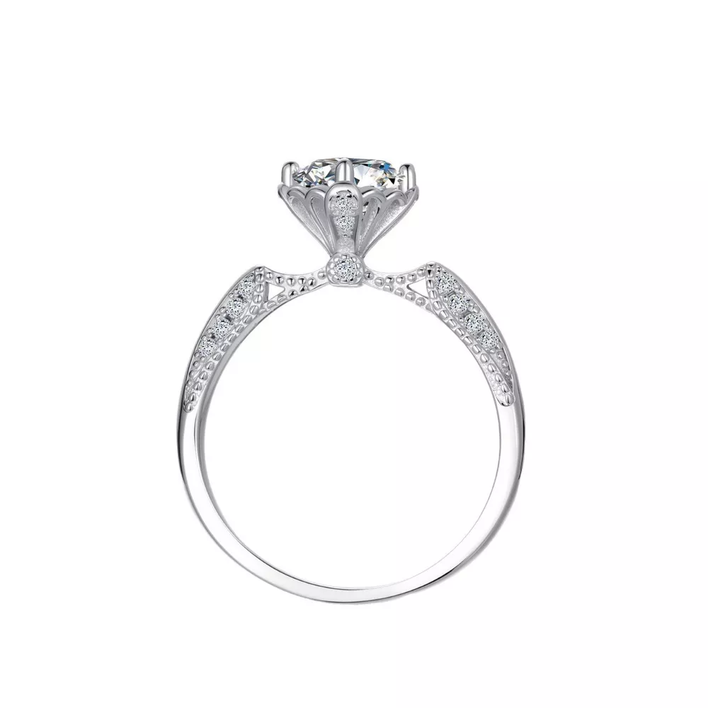 1 Carat Moissanite 925 Sterling Silver Ring, image 5