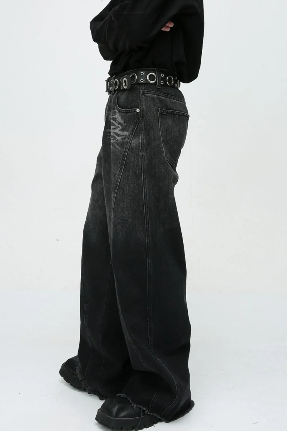 Raw Hem Jeans with Pockets, image 4