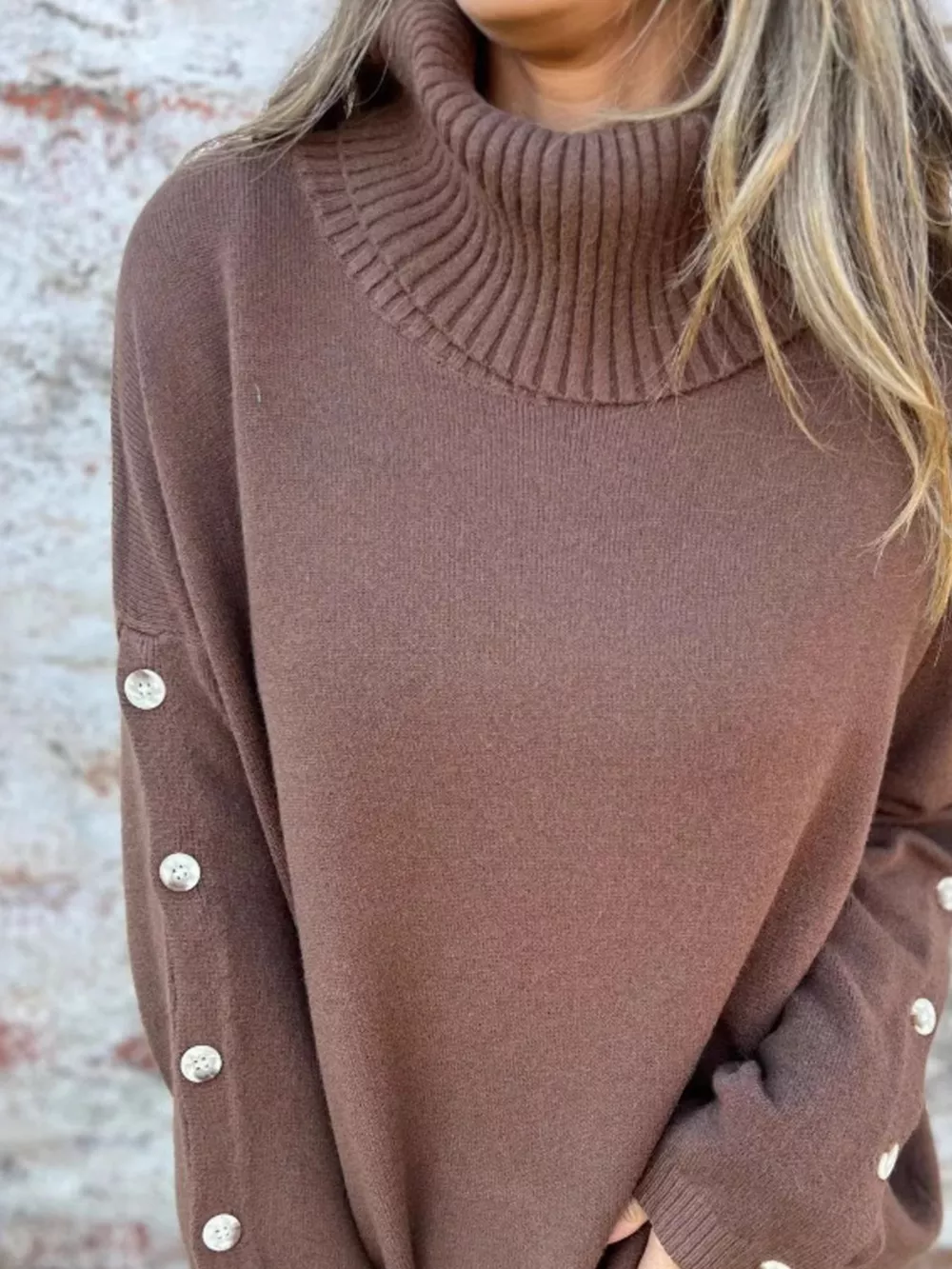 Full Size Turtleneck Long Sleeve Sweater Plus Size, image 14