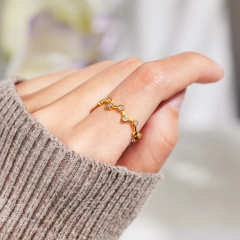 18K Gold-Plated 925 Sterling Silver Zircon Ring, image 5