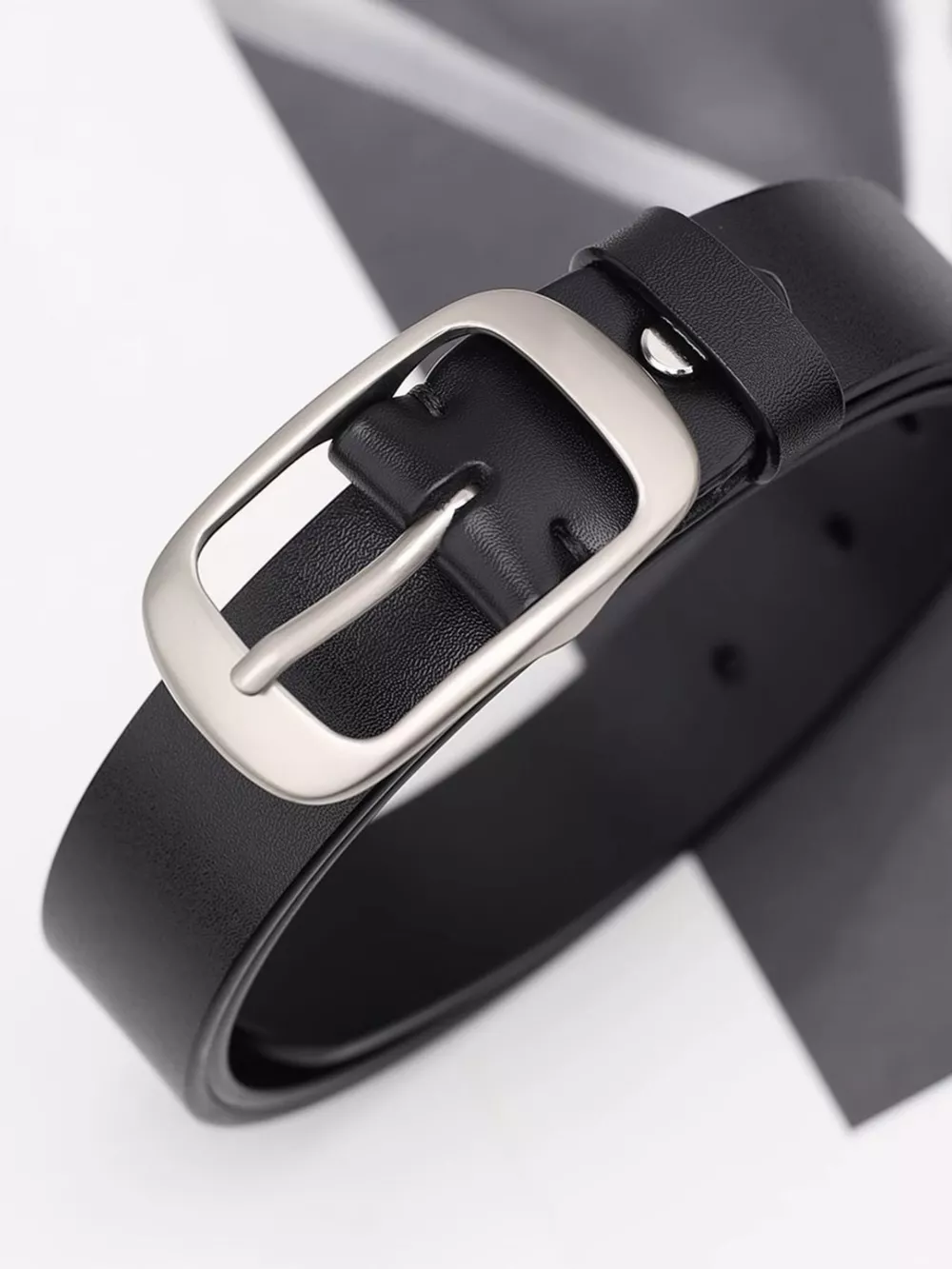 Leather Belt with Silver Buckle, image 8