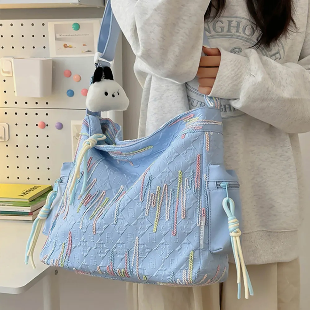 Contrast Texture Shoulder Bag, image 9