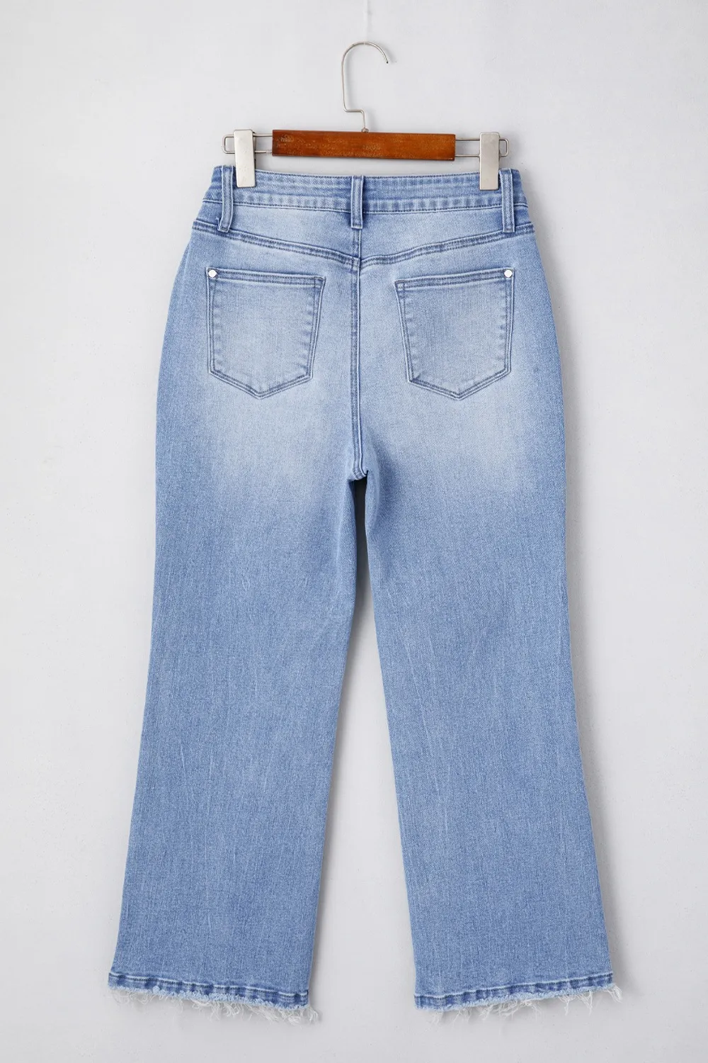 Mineral Wash Raw Hem High Waist Flared Jeans, image 12
