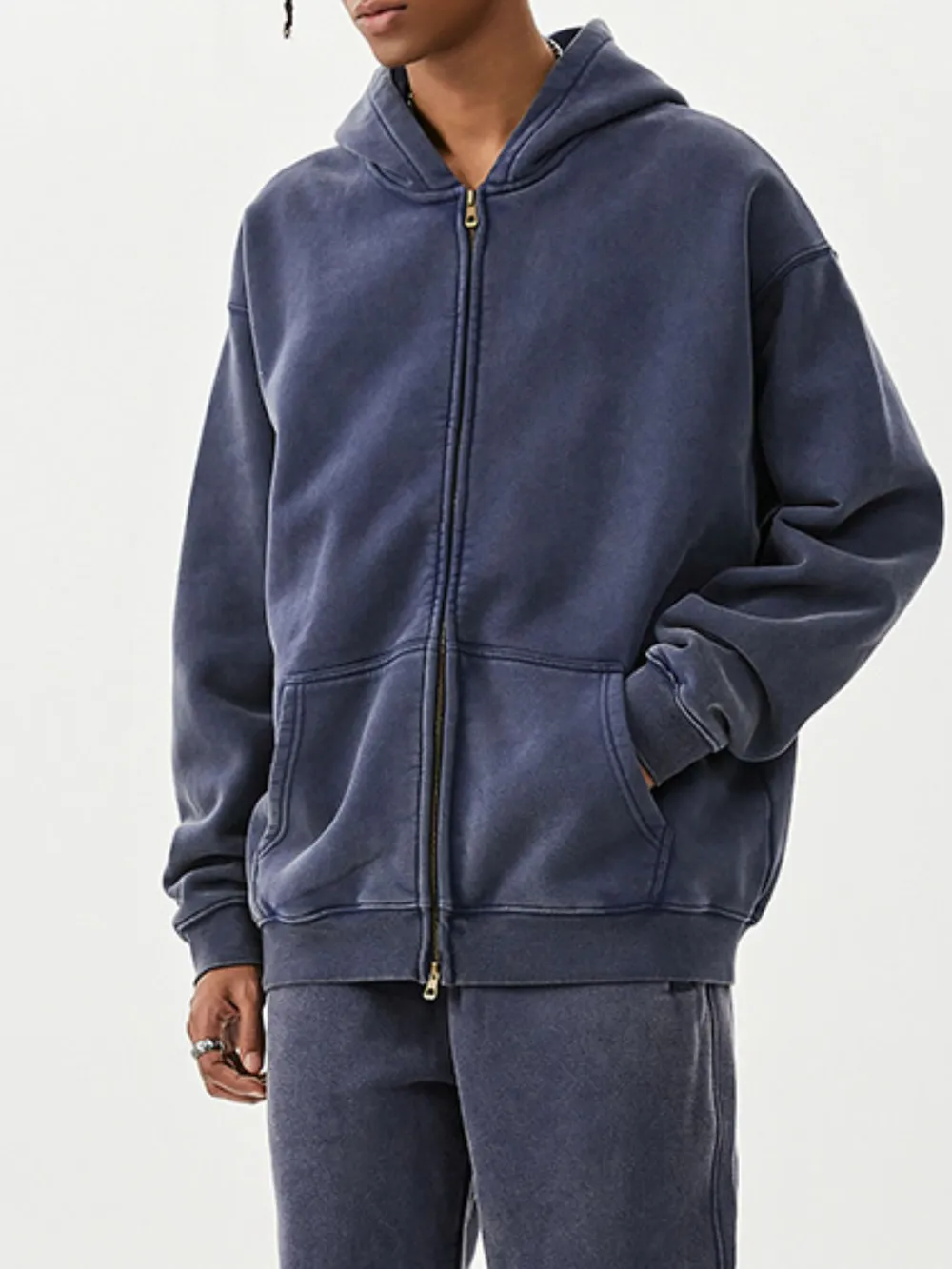 Men's Oversized Zip-Up Hoodie, image 9