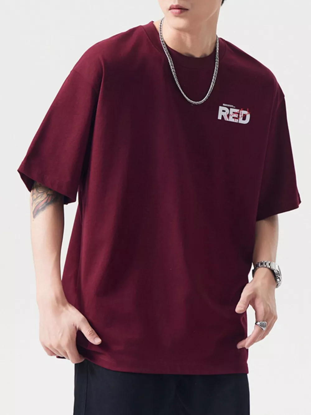 Men's Plus Size Round Neck Half Sleeve T-Shirt, image 2
