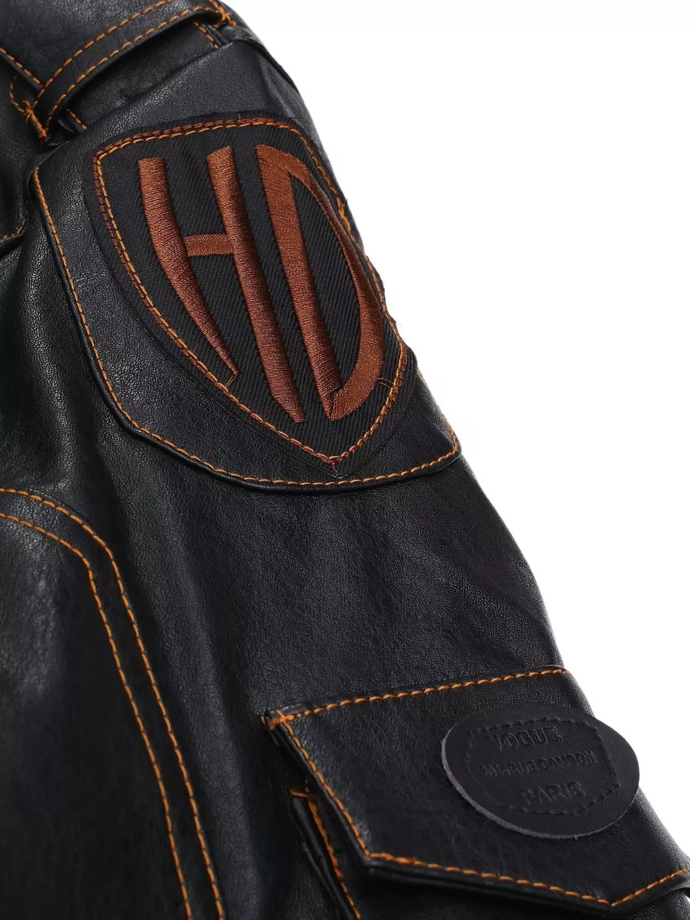 Men's Full Size Faux Leather Motorcycle Jacket Plus Size, image 4
