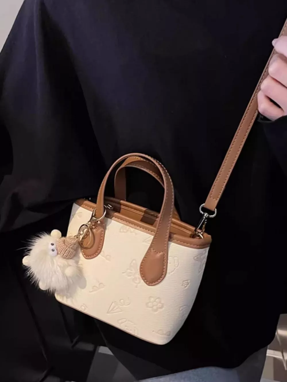 Embossed Pattern Crossbody Bag, image 3