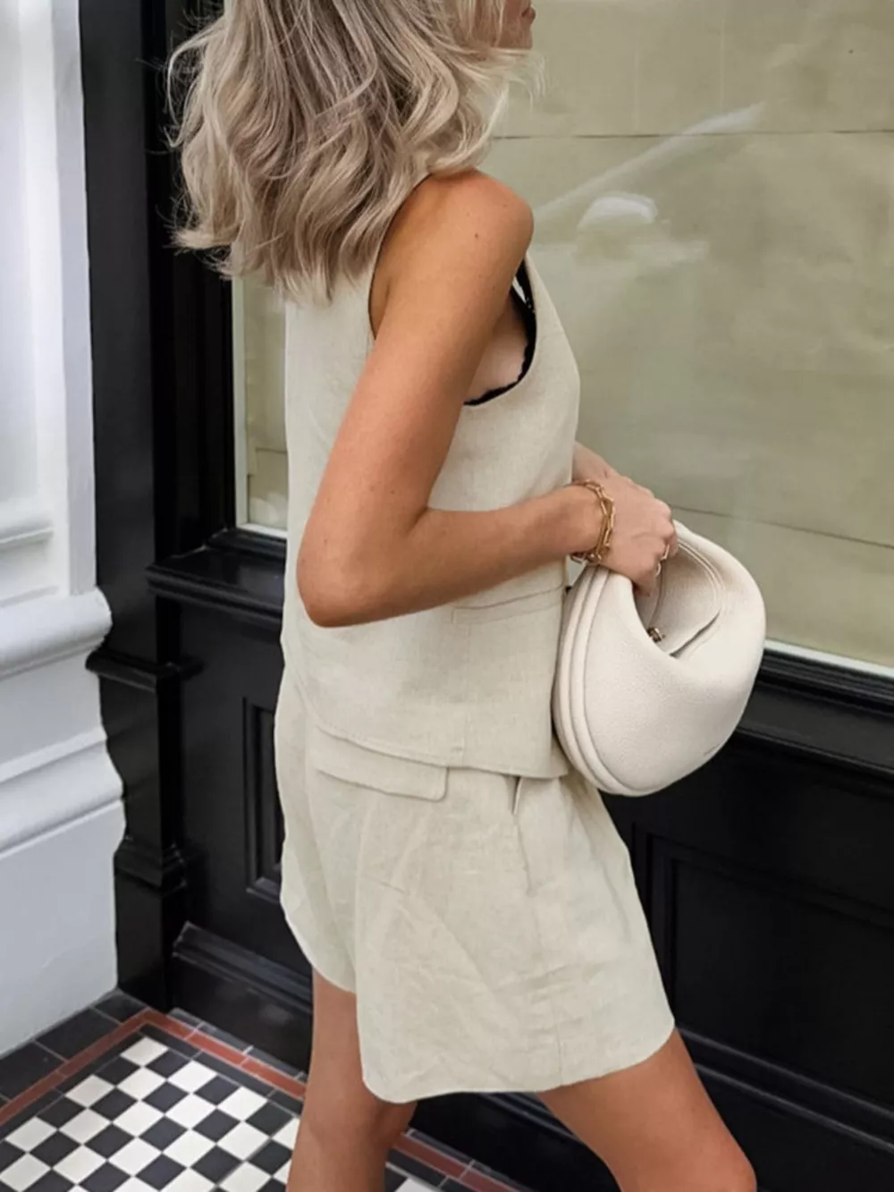 Button Up Vest and Shorts Two-Piece Set, image 5