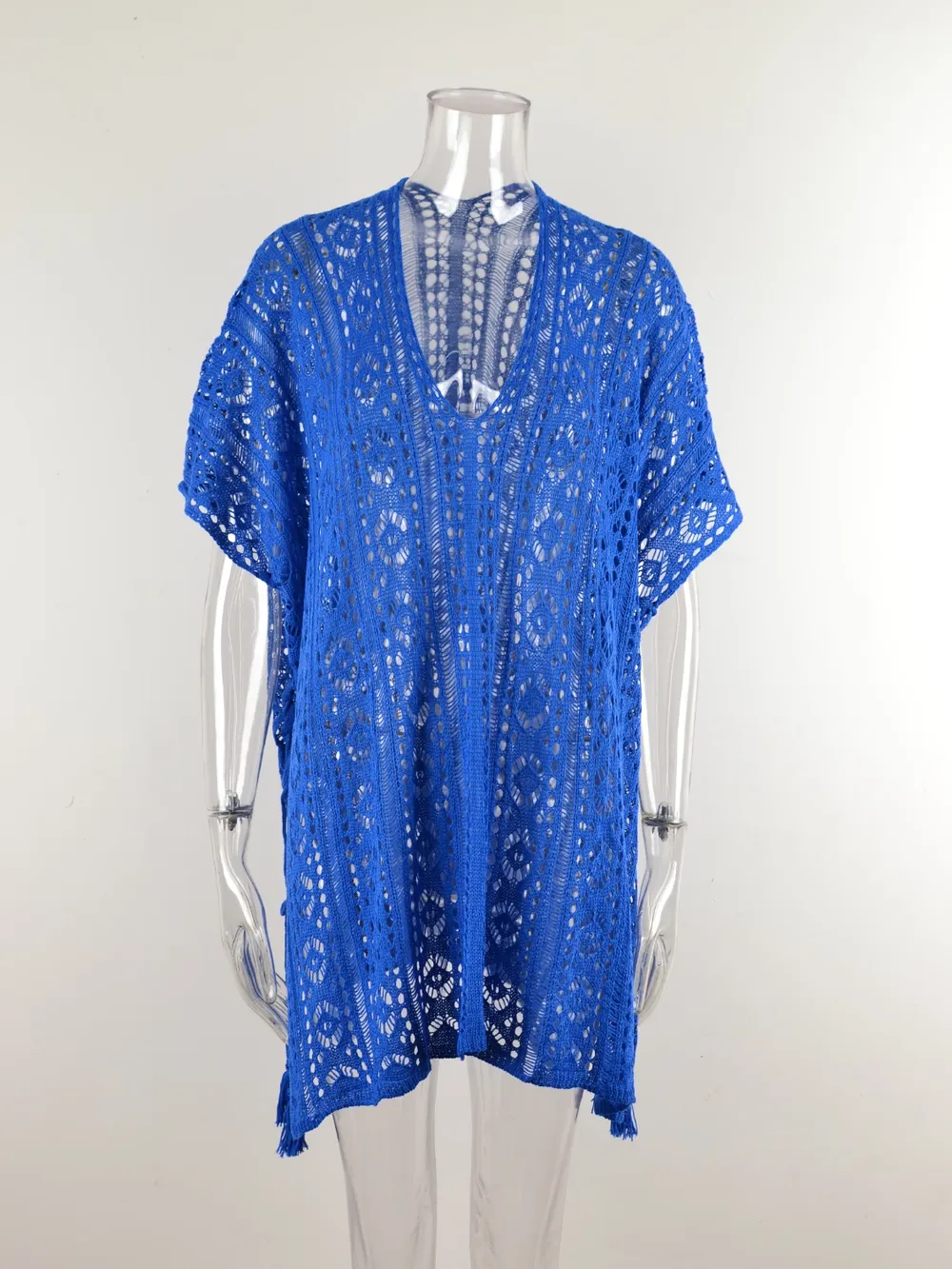 Cutout V-Neck Cover-Up with Tassel, image 20