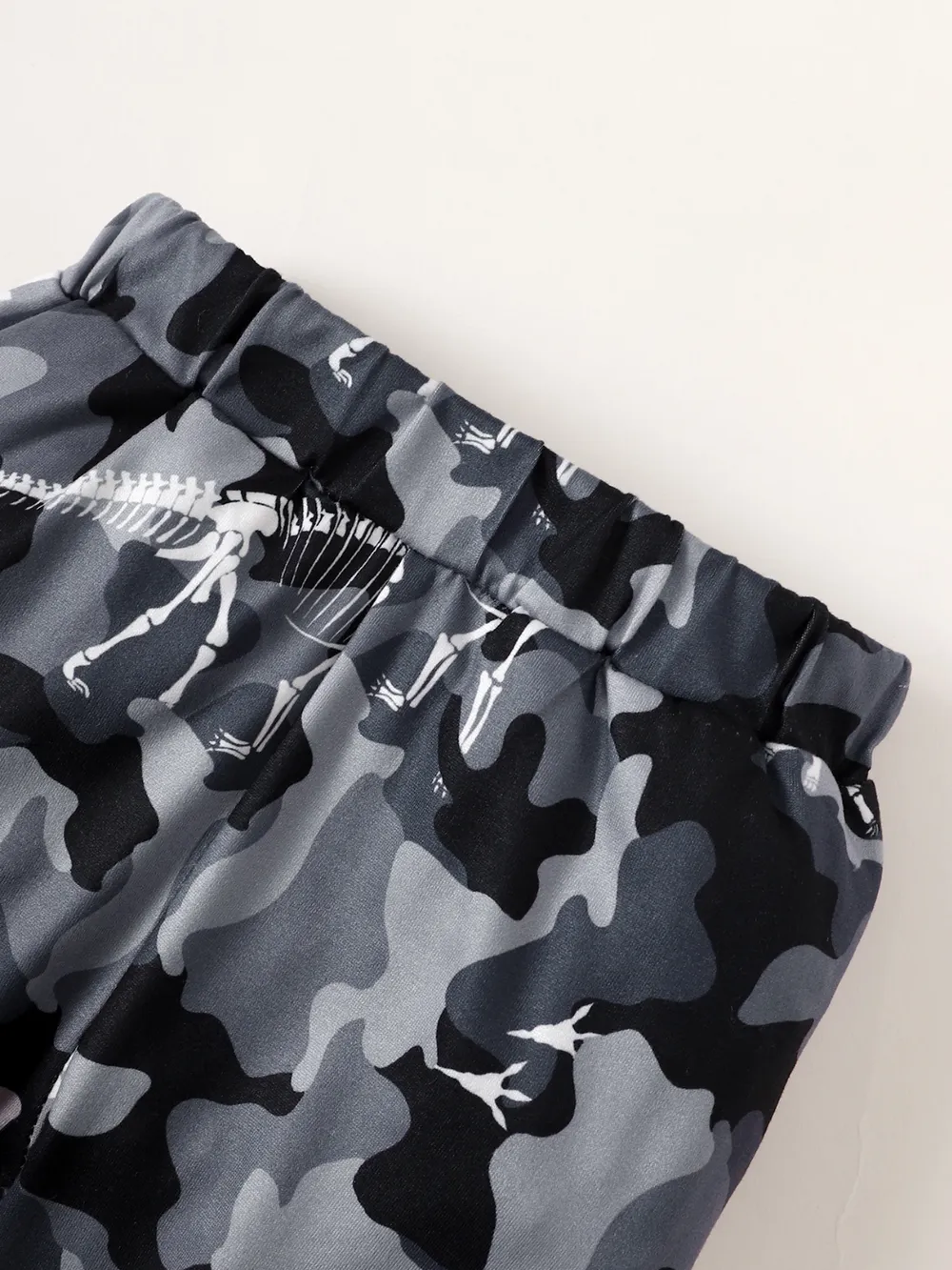 Children's Striped Hooded Bodysuit and Camouflage Pants Set, image 6