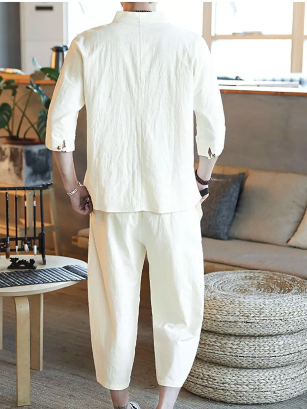 Men's Plus Size 3/4 Sleeve Top and Pants Set, image 6