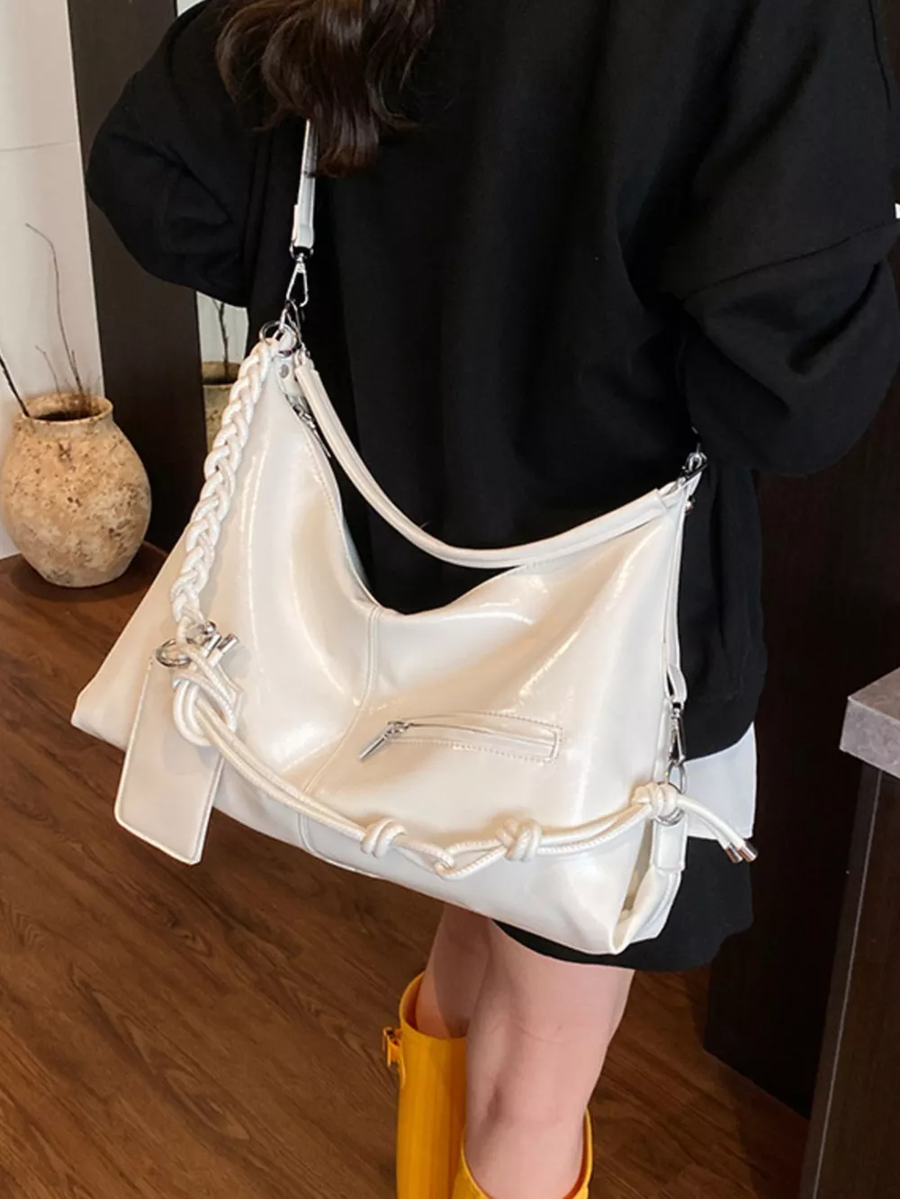 Vintage Braided Strap Shoulder Bag, image 9