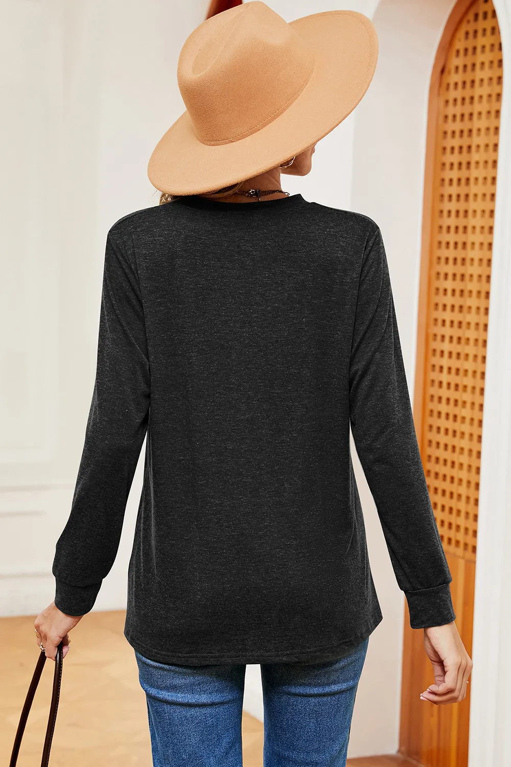 Notched Long Sleeve T-Shirt, image 15
