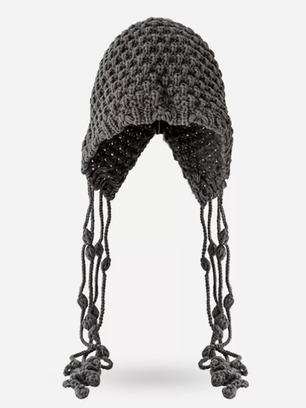 Fringe Knitted Beanie Hat, image 4