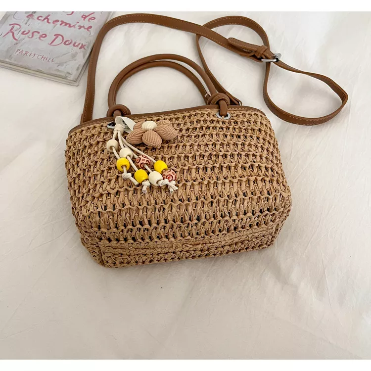 Woven Straw Shoulder Bag, image 7