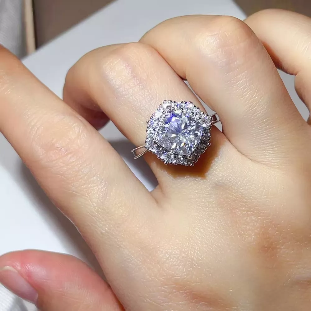 3 Carat Moissanite 925 Sterling Silver Ring, image 3