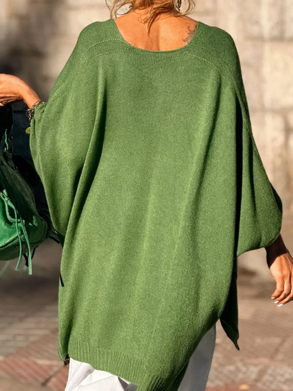 Ribbed Hem V-Neck Sweater, image 5
