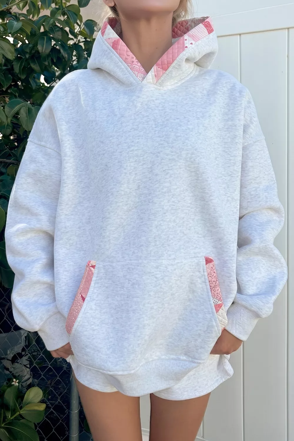 Contrast Patchwork Oversized Hoodie