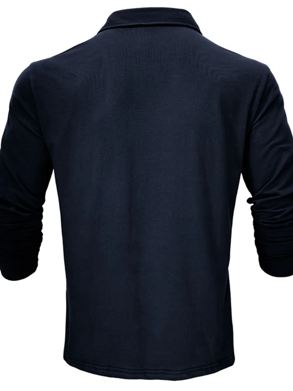 Men's Collared Neck Long Sleeve Polo, image 4
