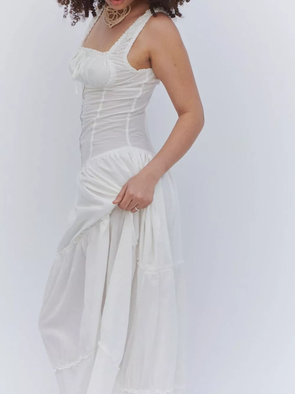 Ruffled Square Neck Tiered Maxi Dress, image 5