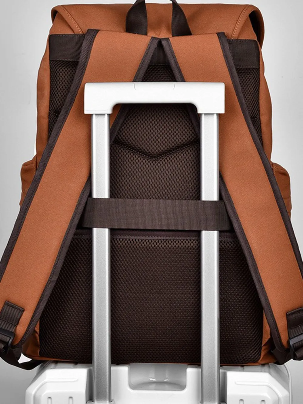 Multi Pockets Adjustable Strap Canvas Backpack Bag, image 3