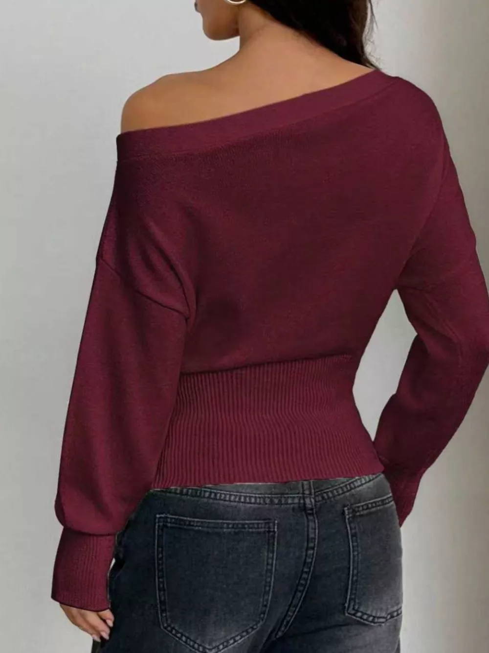 One Shoulder Cropped Sweater, image 9
