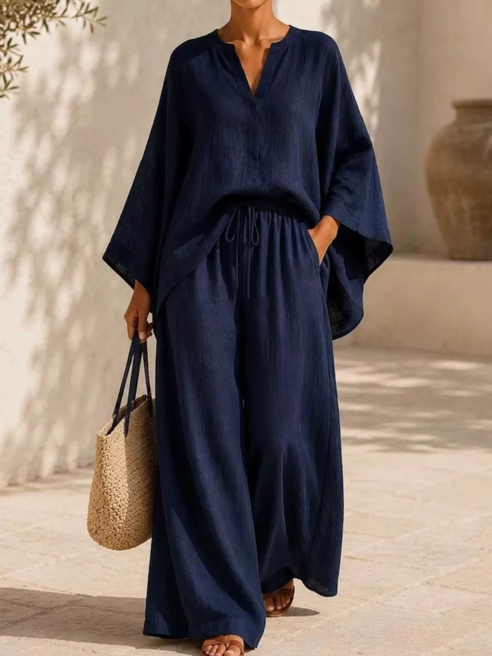 Full Size Loose Fit Top and Wide-Leg Pants Set Plus Size, image 14