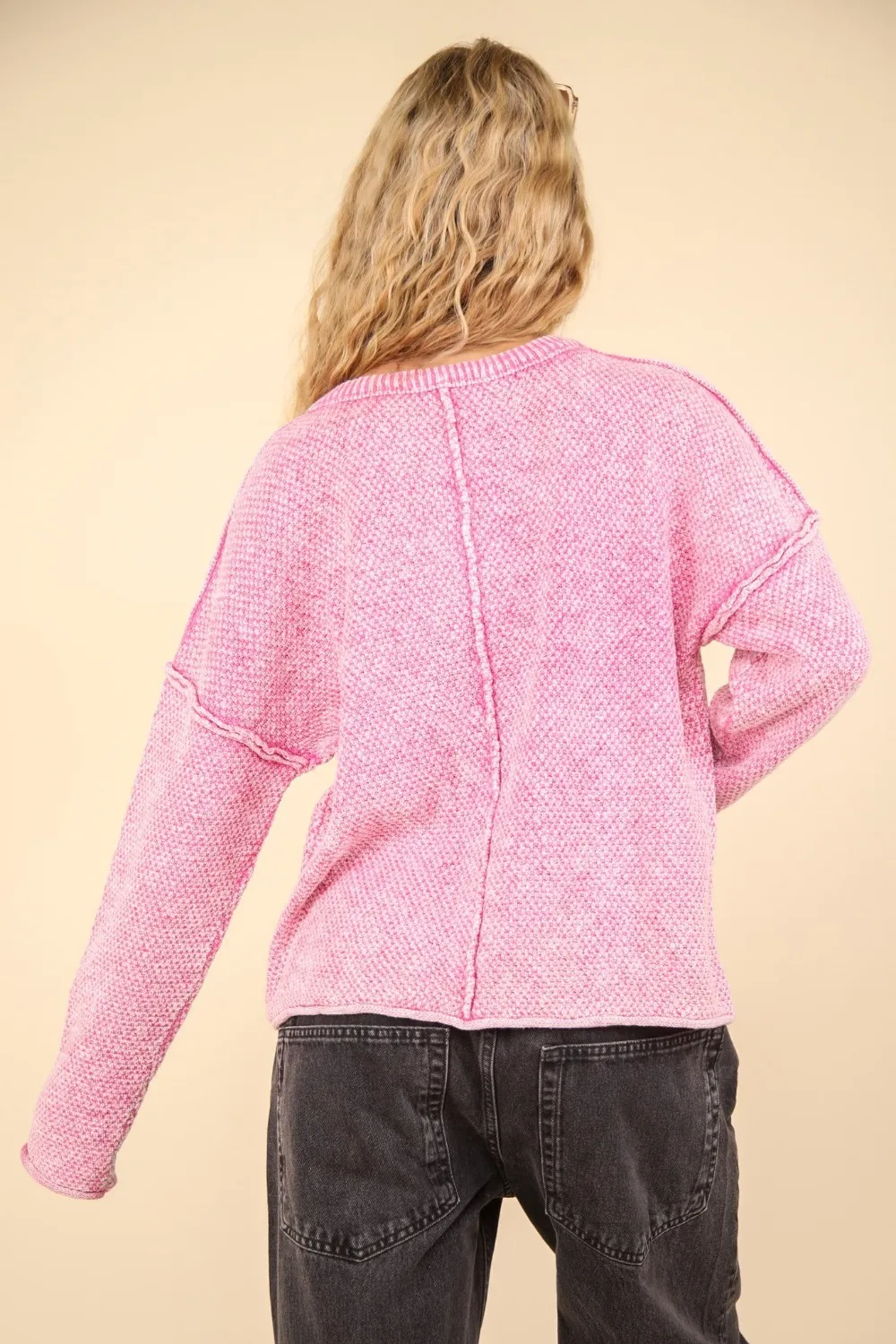 Mineral Washed Exposed Seam Sweater, image 2