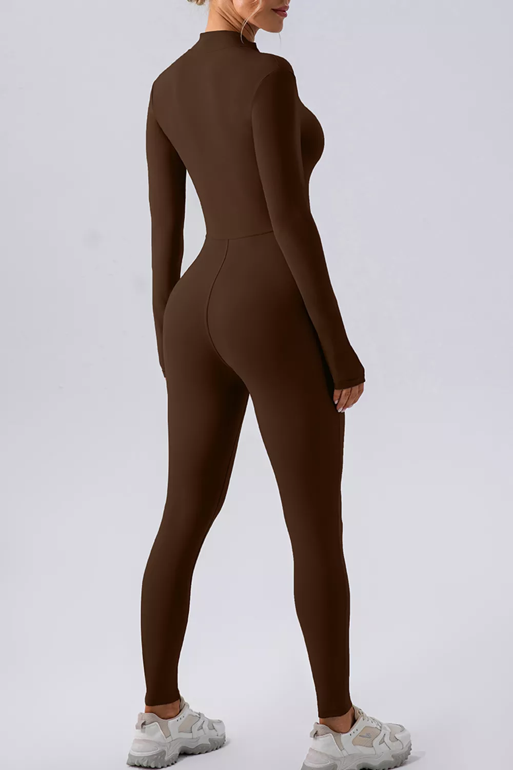 Half Zip Mock Neck Active Jumpsuit, image 8