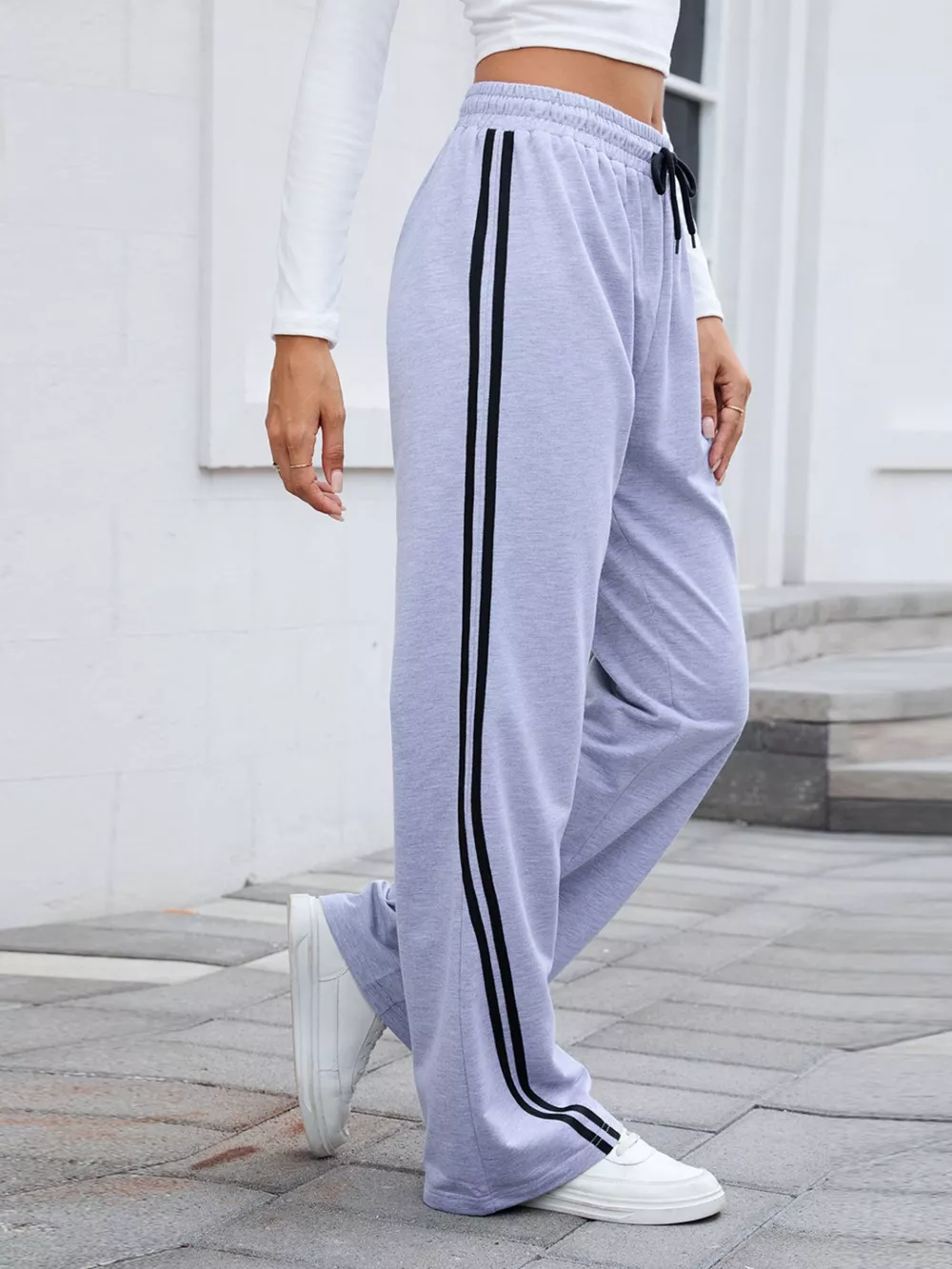 Side Striped Wide Leg Pants, image 11