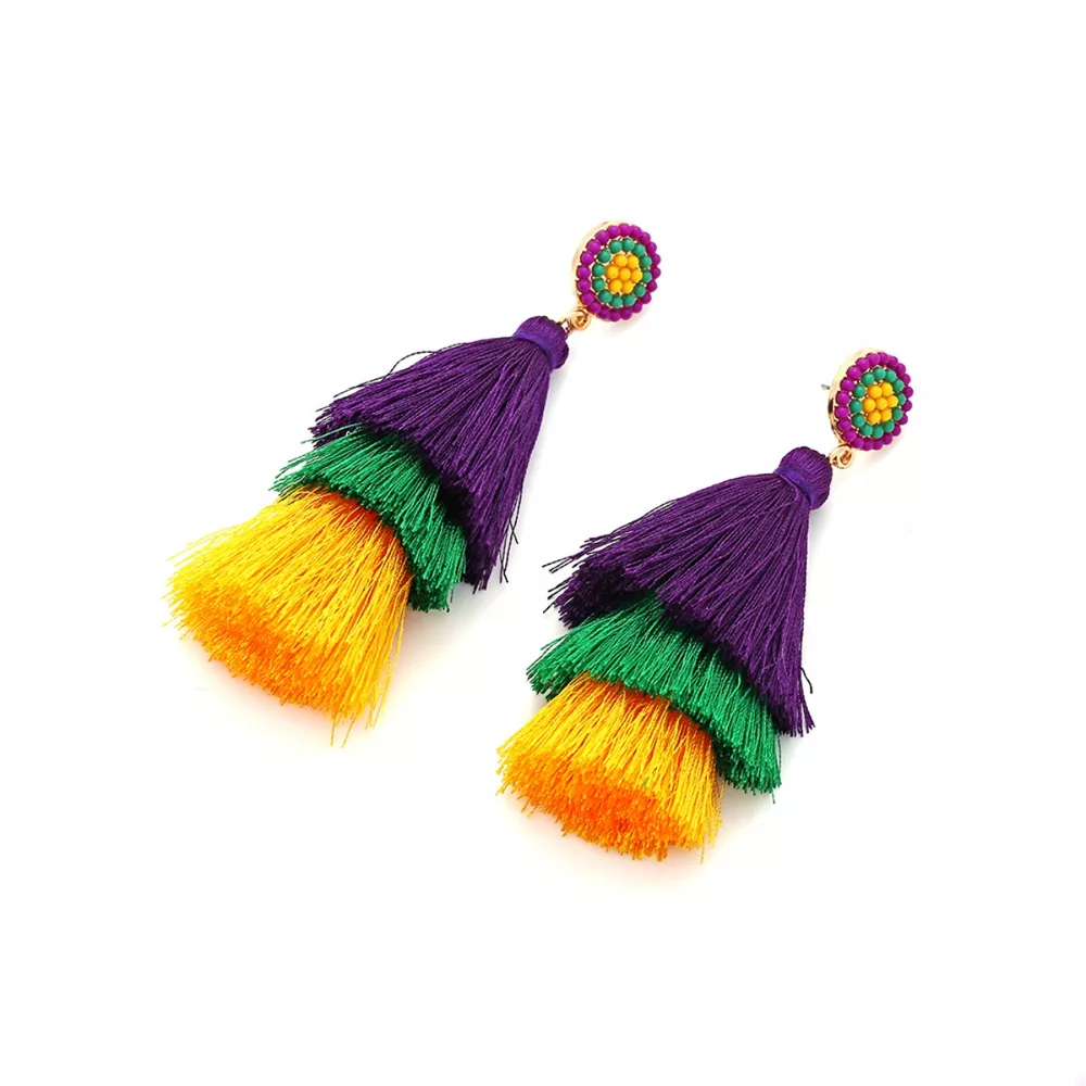 Layered Tassel Drop Earrings, image 3