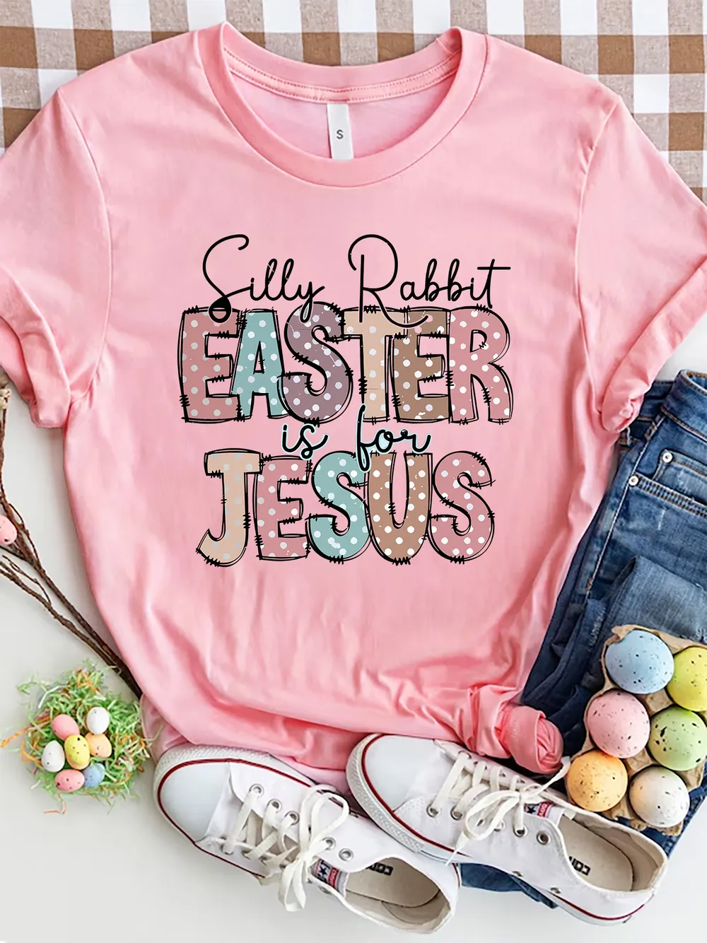 Letter Graphic Round Neck Short Sleeve T-Shirt, image 7