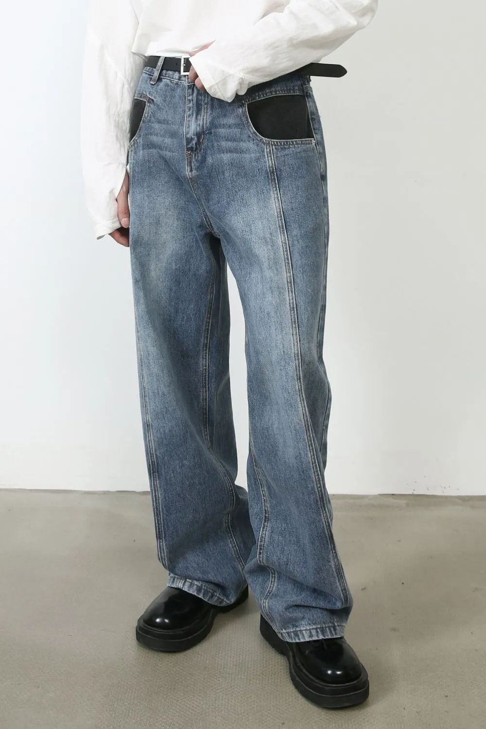 Men's Mid Rise Jeans with Pockets, image 2