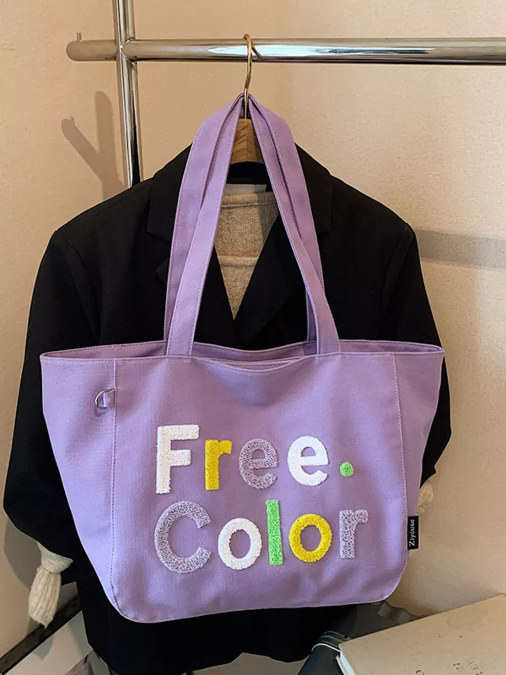 Letter Canvas Shoulder Bag, image 9