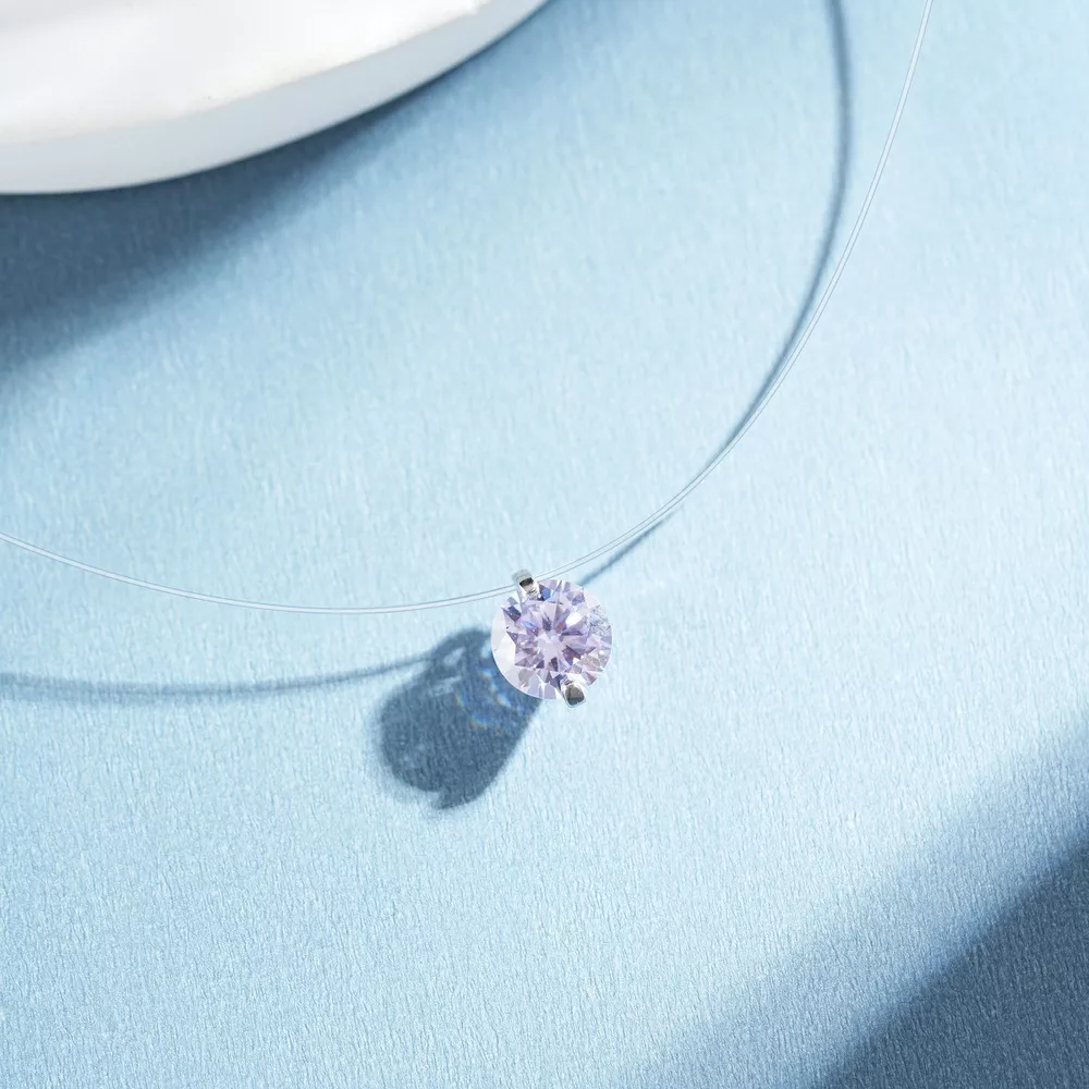 925 Sterling Silver Zircon Pendant Necklace, image 3