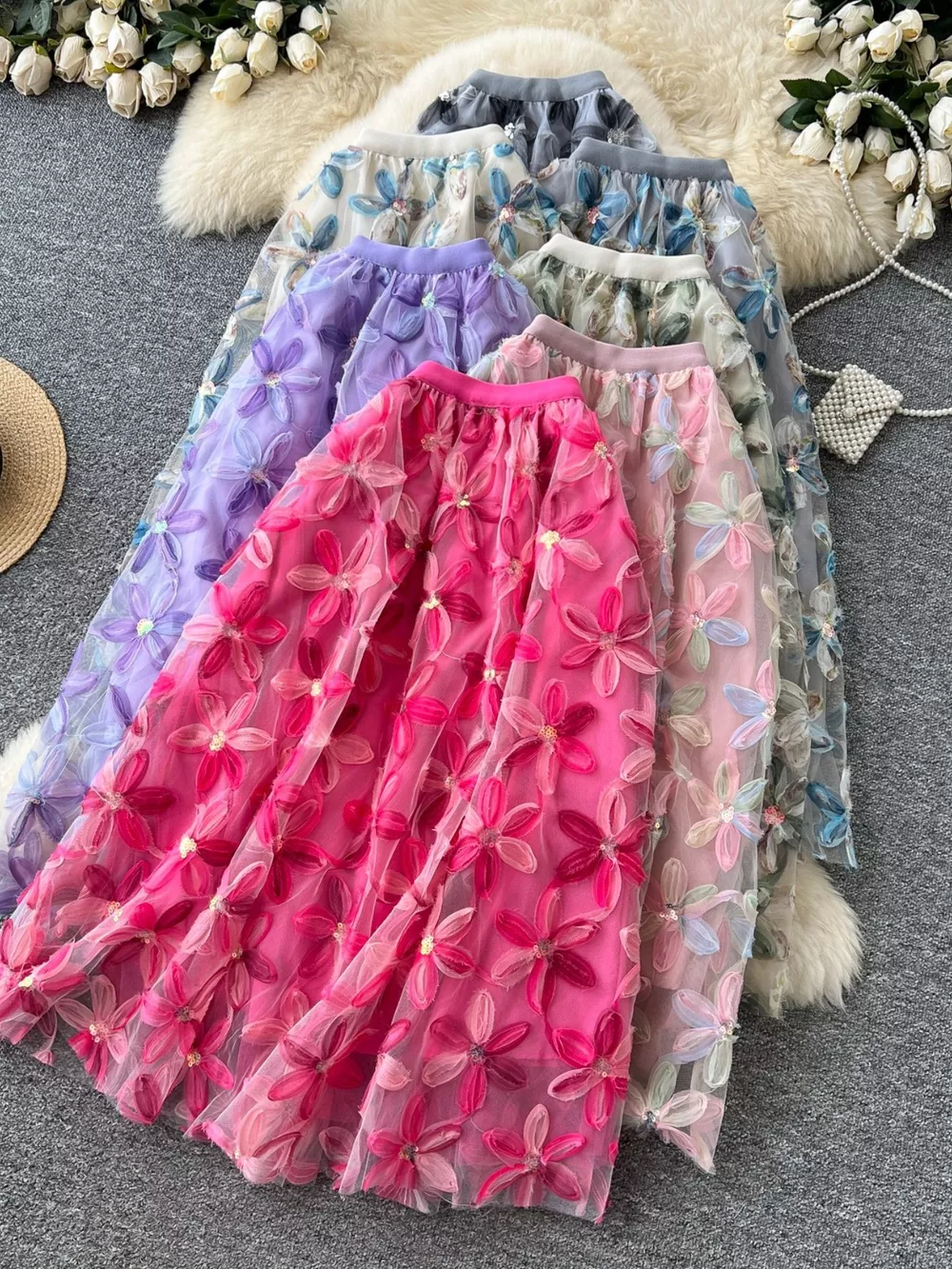 Floral Mesh Skirt, image 8