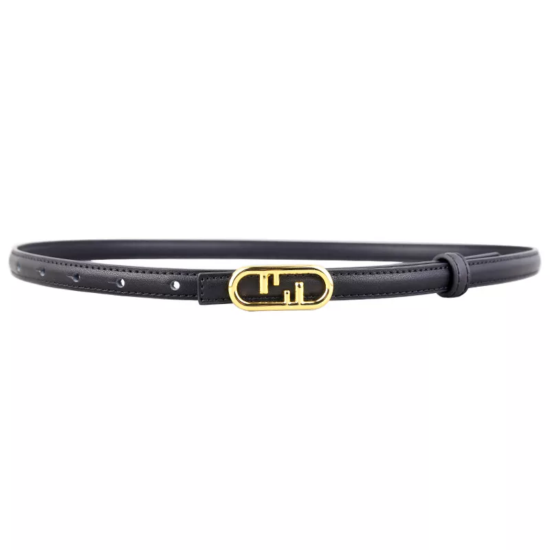 Buckle Leather Skinny Belt, image 4