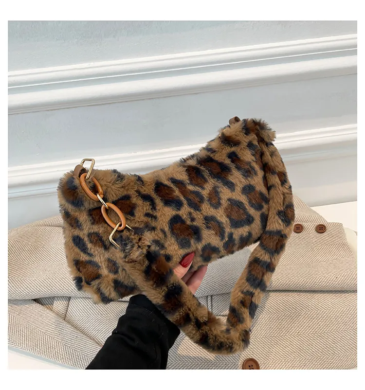 Leopard Fluff Shoulder Bag, image 11