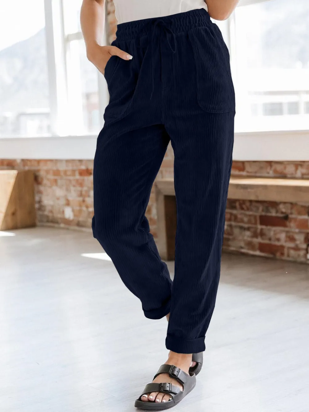Drawstring Pants with Pockets, image 7