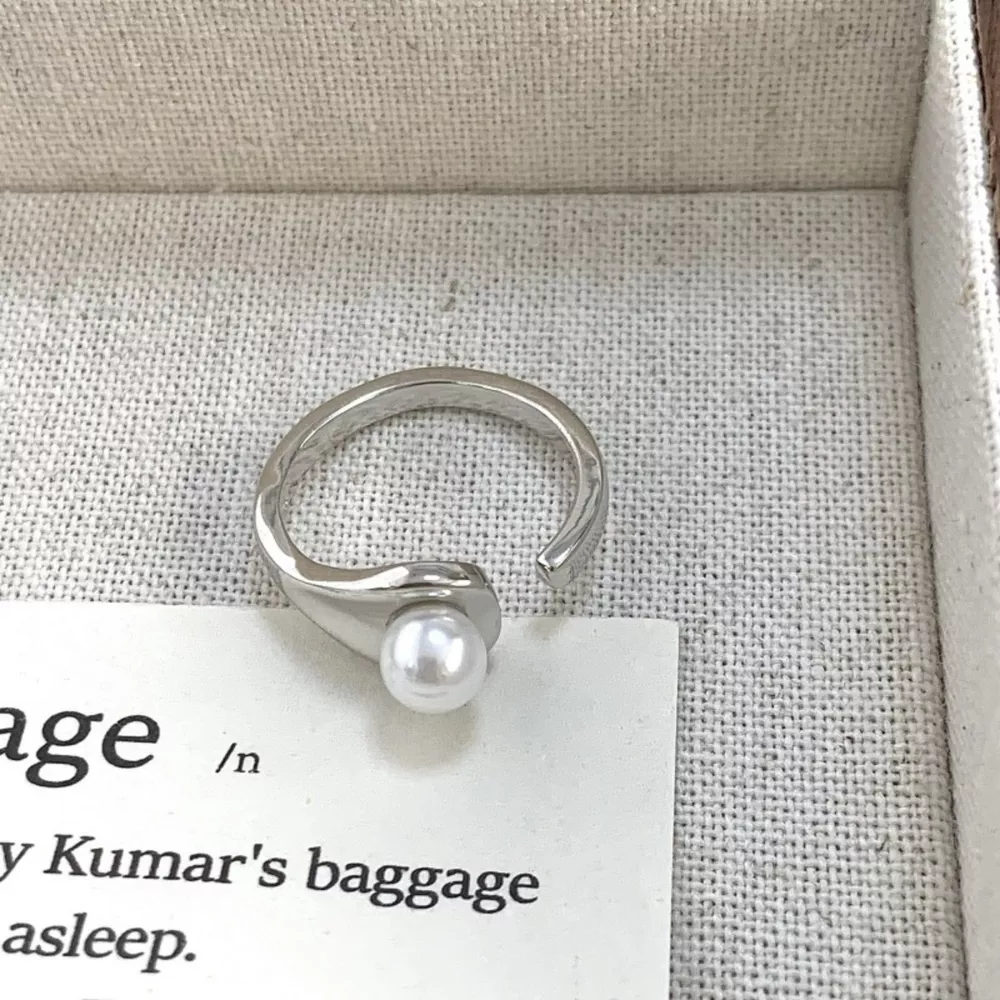 Pearl Accent Open Cuff Ring, image 6