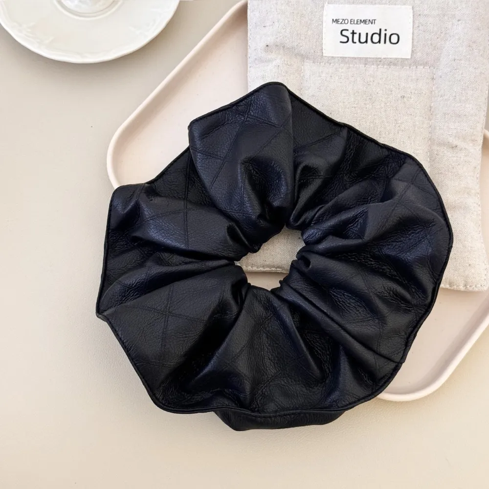 3-Piece PU Leather Elastic Hair Scrunchy, image 3