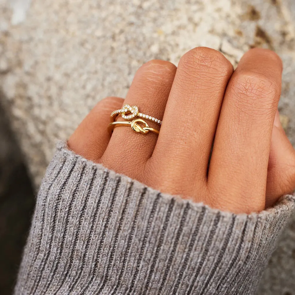 925 Sterling Silver Double-Layered Knot Ring, image 6